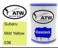 Preview: Subaru, Mild Yellow, 036: 500ml Lackdose, von ATW Autoteile West.